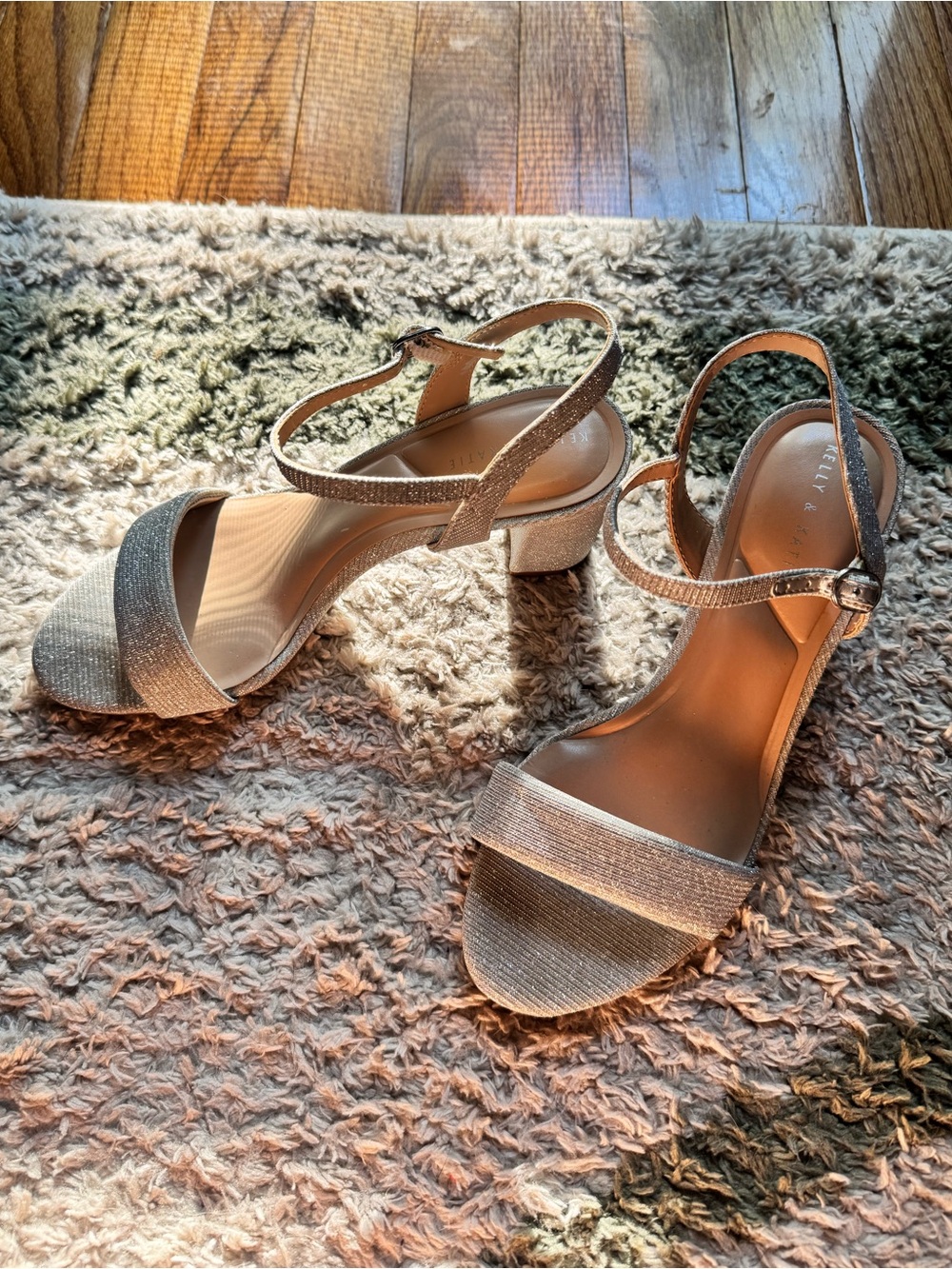 Kelly & Katie Nadell Silver Sparkle Heels